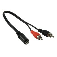 Audio Kabel Adapterkabel 2x RCA Cinch Stecker auf 1x3,5mm...