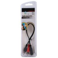 Audio Kabel Adapterkabel 2x RCA Cinch Stecker auf 1x3,5mm...