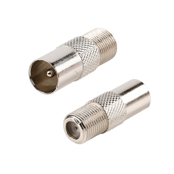 TV Antennenstecker Adapter Koaxial Stecker auf Sat F-Kupplung