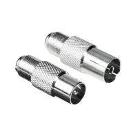 SAT Adapter Set F-Kupplung Koax Stecker auf F-Kupplung...