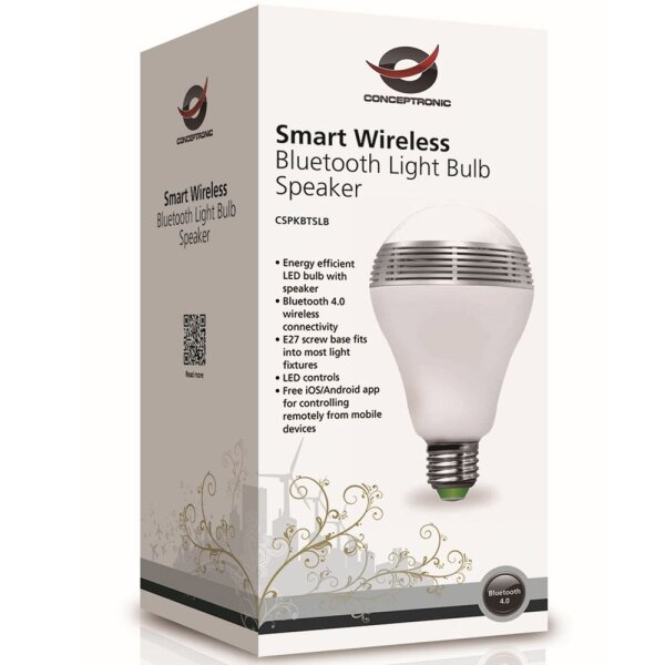 Bluetooth Lautsprecher Conceptronic LED Beleuchtung E27 für Smartphone Tablet PC