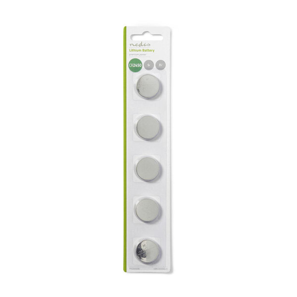 Lithium-Knopfzelle CR2450 Knopfzelle 3V 5Stück