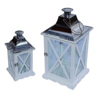 Systafex Laterne Gartenlaterne ML-1209 Kerzenhalter Gartenlampe Set 33 / 49,5 cm