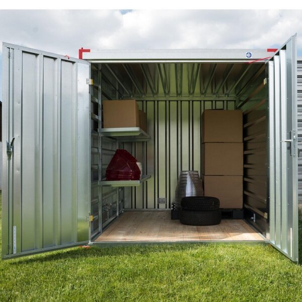 6m Lagercontainer mit Doppelflügeltür Stirnseite 6000 x 2200 x 2200 mm