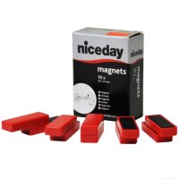 10x Magnete rot 35x12x5 mm Niceday für Pinnwand...