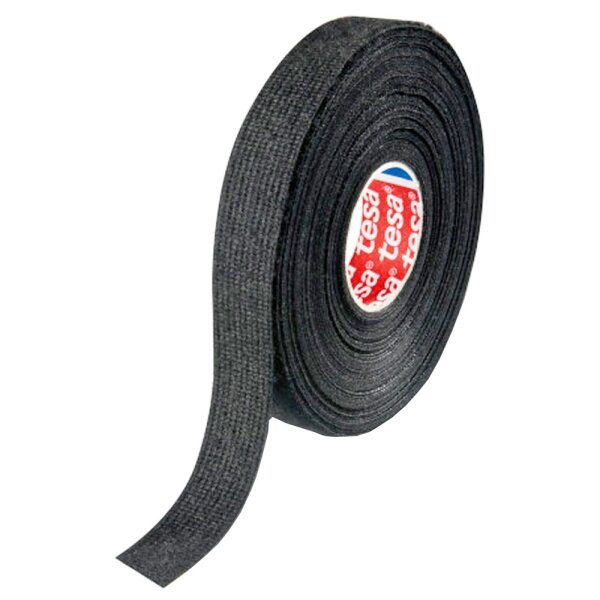 tesa Klebeband Gewebeband Vliesklebeband 15mm x 25m Rolle Schwarz