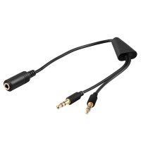 Headset auf 2x 3,5mm Klinken Stecker Audio Adapter Kabel...