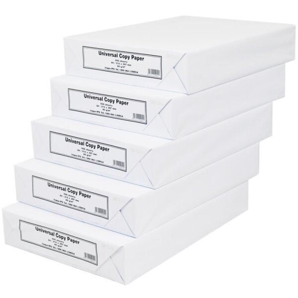 2500 Blatt Druckerpapier Kopierpapier Papier DIN A4 Universal 80g/m² Weiss