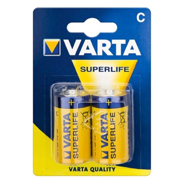 Varta Superlife Batterie Baby C 1,5V 2014 Zinkchlorid R14 2 Stück