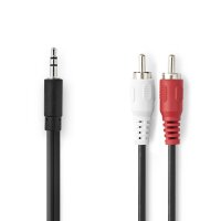 1m Audio Adapter Kabel 3,5mm Klinken Stecker auf 2x Cinch...