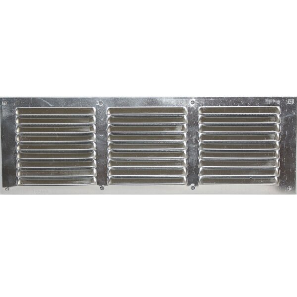 ALU Wetterschutzgitter Lüftungsgitter 10 x 30 cm mit Fliegennetz natur