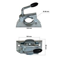 Klemmschelle Klemmhalter für Stützrad und Abstellstütze Ø 48mm für Anhänger