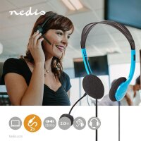 Stereo Headset Kopfhörer blau für Musik Chat...