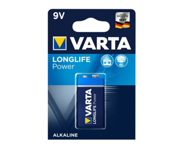 Varta Alkaline Batterie E Block 9V LR22 6LR61 Blockbatterie Longlife Power