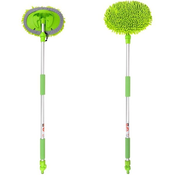 Waschbürste Wischmop Chenille mit Teleskopstiel 165cm & Wasserschlauchanschluss