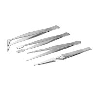 Pinzetten Set 4-teilig 2x Spitzpinzette Flachpinzette...