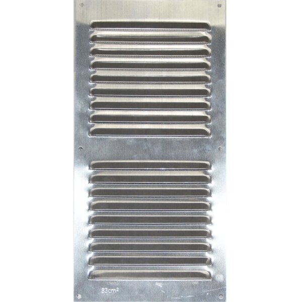 ALU Wetterschutzgitter Lüftungsgitter 30 x 15 cm mit Fliegennetz natur