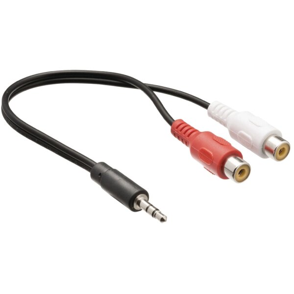 Audio Adapter Kabel 3,5mm Klinken Stecker auf 2x Cinch Kupplung / Buchse RCA
