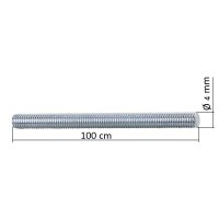Gewindestange Gewindebolzen Ø 4mm A 8.8 1 Meter...