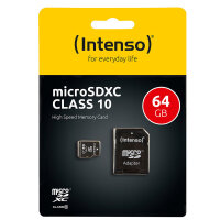 Intenso Micro SDXC Memory Card 64GB Speicherkarte &...
