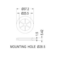 28,5 mm Gummitülle Kabeldurchführung  mit...