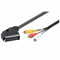 Audio Video Kabel Scart Stecker 3x Cinch Stecker Adapter 2m