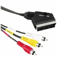Audio Video Kabel Scart Stecker 3x Cinch Stecker Adapter 2m