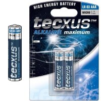 Batterie AAA tecxus 1,5V Micro LR03 2 Stück...