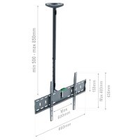TV Deckenhalterung für 37-70 Zoll Fernseher Halterung 180° Drehbar