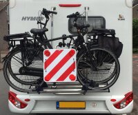 Warntafel 50x50 cm mit Rückstrahlern für Wohnmobil Boot Fahrradträger