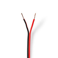 Lautsprecherkabel 2x 0,75 mm² 100 m Wrap Schwarz/Rot