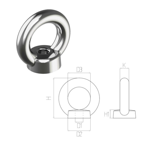 Ringmutter M6 gegossen A2