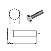 Sechskantschraube mit Vollgewinde M8x10mm