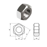 Sechskantmutter DIN 934 Edelstahl M3