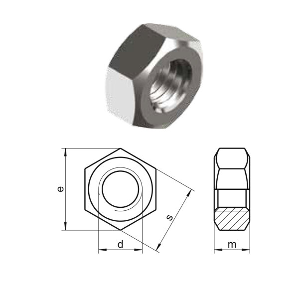 Sechskantmutter DIN 934 Edelstahl M6