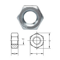 Sechskantmuttern M8 Güterklasse 8 DIN 934 galv....