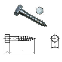 Sechskant-Holzschrauben DIN 571 galv. verzinkt M16x140mm