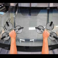 2x Glas Scheiben Saugheber Aluminium Glassauger Gummisauger mit 3 Saugnapfhalter