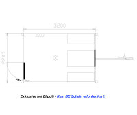 Bauwagen 80km/h mit Einrichtung 320cm/220cm/230cm -PKW Kupplung-