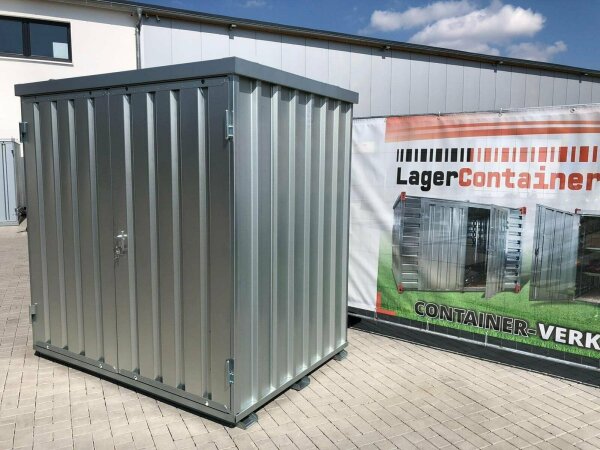 1,5m Materialcontainer-Baucontainer mit Doppelflügeltür und Staplerführung 2,10 x 1,50 x 2,10m