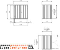 1,5m Materialcontainer-Baucontainer mit Doppelflügeltür und Staplerführung 2,10 x 1,50 x 2,10m