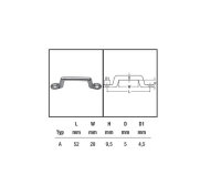 Riemenbügel Griff Flachbügel Edelstahl 52x28x5mm