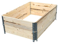 2x Aufsatzrahmen Holzaufsatzrahmen Palettenrahmen Hochbeet faltbar Pflanzenbeet 1200x800x195 mm