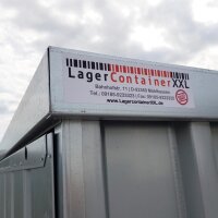 3m Baucontainer mit Einflügeltür längsseitig und Kranösen