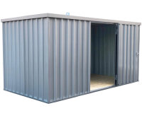 3m Baucontainer mit Einflügeltür längsseitig und Kranösen