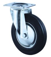 Lenkrolle Gummirad schwarz Ø100mm Stahlfelge...