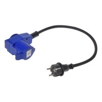 Adapterkabel 40cm Schuko Stecker auf CEE-Winkelkupplung +...