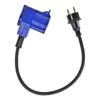 Adapterkabel 40cm Schuko Stecker auf CEE-Winkelkupplung + Schuko Steckdose 16A IP44