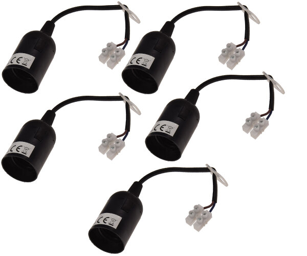 5x Bauarbeiterlampe Baustellen-Fassung Aufhänger Umzugslampe E27 15cm