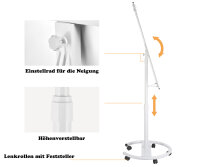Flipchart trocken abwischbar Whiteboard magnetisch 70x100cm verstellbar